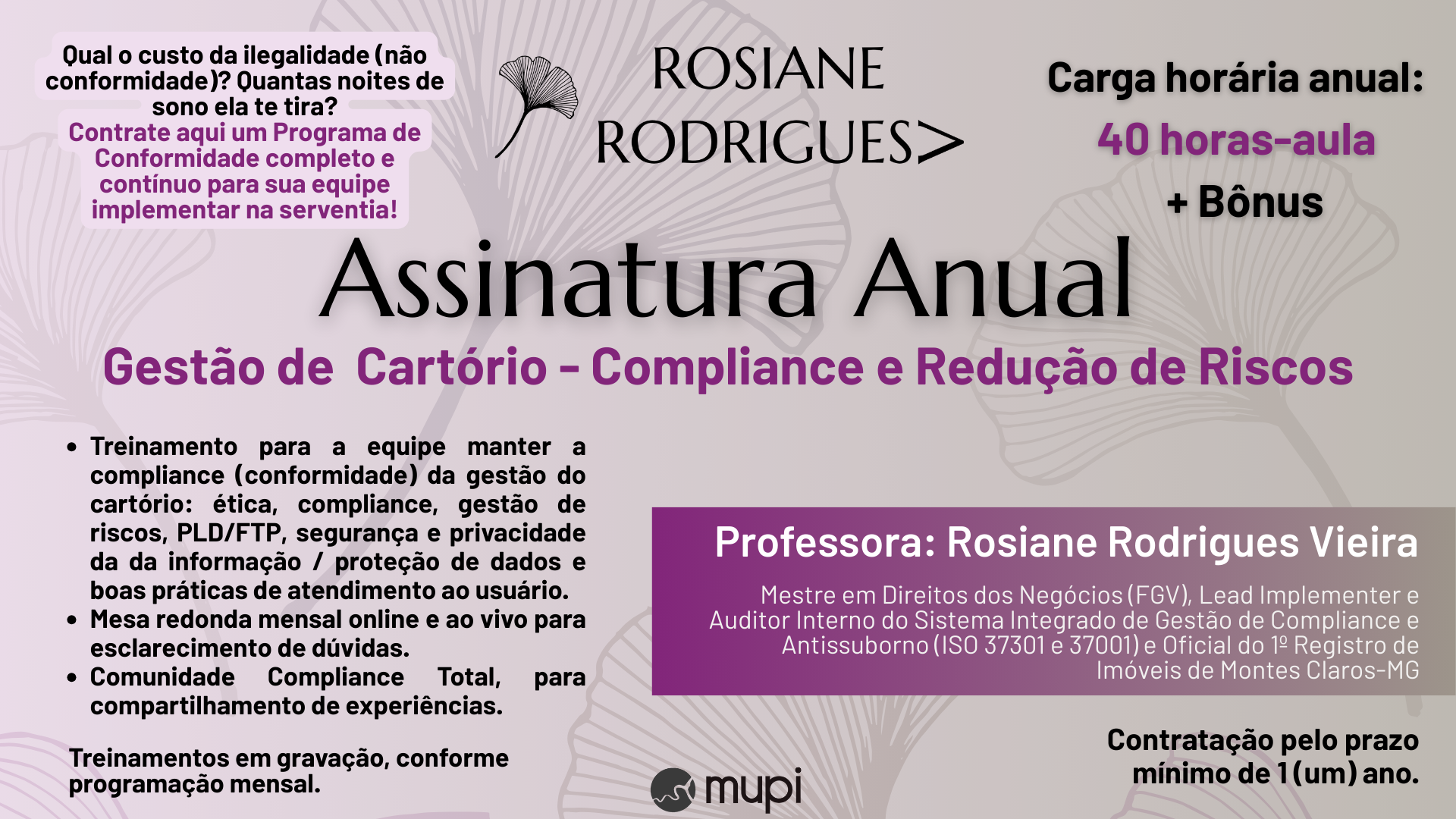 Assinatura Anual - Gestão de Cartório - Compliance e  Redução de Riscos